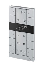 Ovládací prvek Tenton ABB KNX 10nás s termostatem, IAQ, hliníková stříbrná