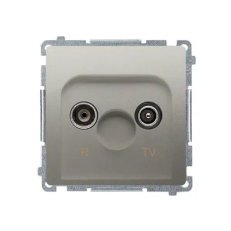 Zásuvka R-TV koncová, oddělená 1x vstup: 5-862 MHz Satén BMZAR1/1.01/29
