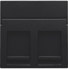 Středový kryt datazásuvky 2xRJ-BLACK COATED NIKO 161-65200