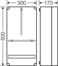 Elektroměrová skříň Mi, 300x600x170mm, montážní hl. 146mm IP65 HENSEL MI 2400