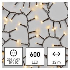 LED vánoční řetěz ježek, 12 m, venkovní i vnitřní, teplá bílá, časovač