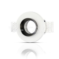 GU10 Fitting Gypsum White Recessed Light With Chrome Metal Round, VT-866