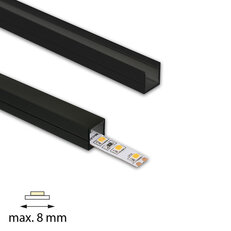 Přisazený hliníkový profil PW černý 11x11mm, černý difuz, 1m