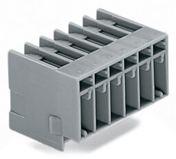 Konektor s pájecími piny THT, pájecí kontakt 1,0x1,0 mm, úhlové, šedá 2pól.