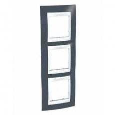 Unica Plus rámeček trojnásobný vertikální Slate/Polar SCHNEIDER MGU6.006V.877