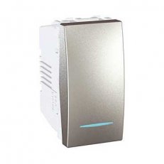 Unica Přepínač křížový orient.kontrolka ř.7So 1M Aluminium MGU3.105.30N