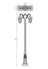 Sloupkové svítidlo YORK STH270 E27 2X70W IP44 BR REDO 9655