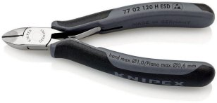 KNIPEX Elektronické boční štípací kleště s vsazeným karbidovým břitem ESD 120 mm