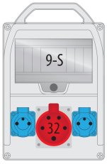 Zásuvkový box 2x16A230V, 1x32A400VAC