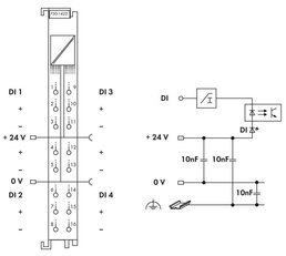 4kanálový binární vstup DC 24V 3 ms WAGO 750-1422