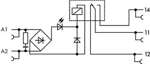 Reléový modul, jmenovité vstupní napětí AC 230 V, 1 přepínací kontakt, šedá