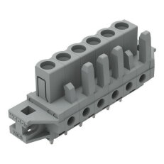 Pružinová svorkovnice THT rovná 5 mm šedá 6pól. WAGO 232-136/031-000