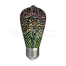 LED Bulb 3W E27 Filament 3D ST64 3000K ,VT-2223 V-TAC SKU212705