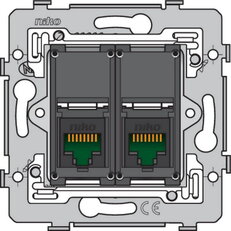 Spodek zásuvky 2xRJ45 UTP (nestíněné) CAT5 bez rozp. NEW NIKO 170-75252