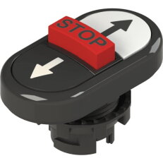 Trojité tlačítko d22mm, plast, černá, IP67 PIZZATO E21PTRS1AABE