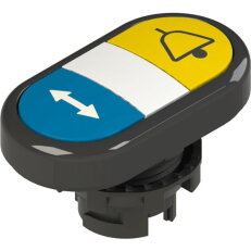 Dvojité tlačítko d22mm, plast, černá, IP67 PIZZATO E21PDRL1AADJ