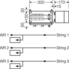 Připojovací skříň FV 3x string, 3x vstup střídače HENSEL MI PV 1133