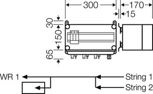 Připojovací skříň FV 2x string, 1x vstup střídače HENSEL MI PV 1121