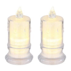 CANDLE Dekorativní lampa, čirý plast, sa