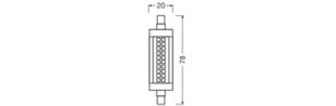 Světelný zdroj LED SLIM LINE R7s P 9.5W 827 Clear R7s LEDVANCE 4099854503535