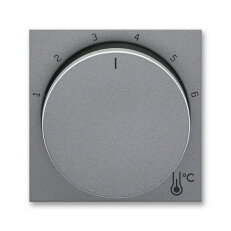 Kryt termostatu s otočným ovládáním, ocelová/kouřová černá ABB 3292H-A00300 69