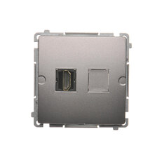 Zásuvka HDMI, (strojek s krytem) Inox BMGHDMI.01/21