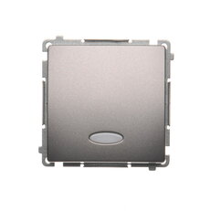 Spínač jednopólový, s orientačním LED podsvětlením, řazení 1S, 10AX, 250V~ Inox