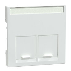 Centrální deska, Merten System M, Actassi 2xRJ45, active white, lesklý plast