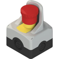 STOP tlačítko, 2NC+připojovací blok prosvětlený (RGB LED) transparentní kryt