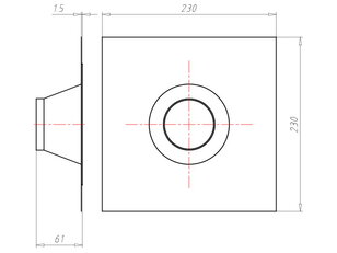 Těsnící manžeta ALU-Butyl 230x230x50mm pro vedení d75-90mm KAISER 9079-53