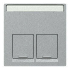 Centrální deska, Merten System M, Actassi 2xRJ45, aluminium, matný plast