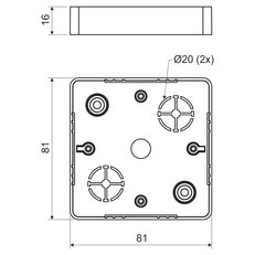 KRABICE LIŠTOVÁ, konfigurace HB, barva SUPERBÍLÁ/RAL9003 KOPOS LK 80R/1_HB