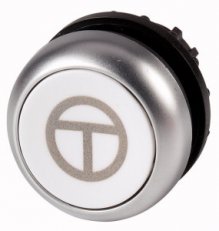 Eaton M22-D-W-X11 Ovládací hlavice, zapuštěné tlačítko, bez aret, titan, bílá