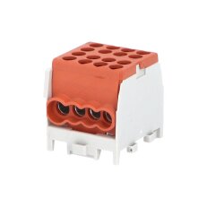 Svorkovnice rozbočovací HLAK 25 1/6 M2 100A 1pól AL/CU IP20 hnědá na DIN 1010283