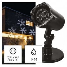 LED vánoční dekorativní projektor vločky, venkovní i vnitřní, bílá EMOS DCPC02