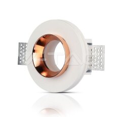 GU10 Fitting Gypsum White Recessed Light With Rose Gold Metal Round, VT-866