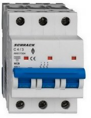 Instalační jistič AMPARO 10kA, C 4A, 3P SCHRACK AM017304--