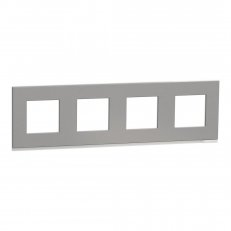 Unica Pure Krycí rámeček čtyřnásobný, Aluminium SCHNEIDER NU600880