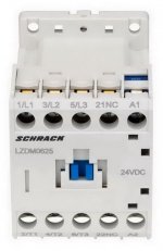 Stykač 3pólový CUBICO Mini, 2,2 kW, 6 A, 1R, 24 VDC SCHRACK LZDM0625--