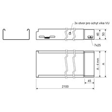 Kabelový žlab 50x62x0,70 sendzimir (Mars) KOPOS NKZIN 50X62X0.70_S