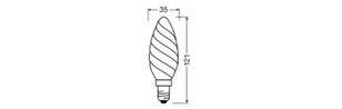Světelný zdroj LEDVANCE LED CLASSIC BW DIM CRI90 S 3.4W 927 Frosted E14