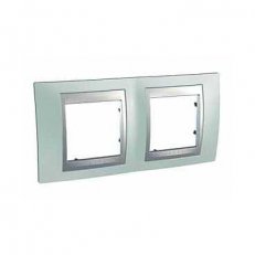 Schneider MGU66.004.094 Krycí rámeček Top dvojnásobný, Fluor Green/alu