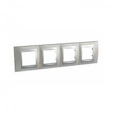 Unica Top Krycí rámeček čtyřnásobný, Nikl/Aluminium SCHNEIDER MGU66.008.039