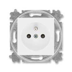 ABB LEVIT Zásuvka s ochranným kolíkem s clonkami bílá/bílá 5519H-A02357 03