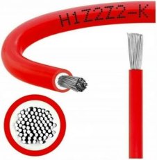 Solar kabel H1Z2Z2-K 10 červená (fotovoltaický solární kabel)