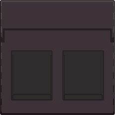 Středový kryt datazásuvky 2xRJ-DARK BROWN NIKO 124-65200