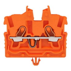 2vodičová průchozí svorka Mini, S ovládacími otvory, 1 mm2, Oranžová