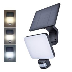 LED solární osvětlení se senzorem 11W 1200lm 3 CCT Li-Ion černá SOLIGHT WO785-1