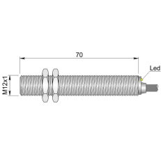 Magnetický senzor pro válce - Hallova sonda AECO SHC-12L NPN NO
