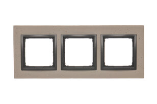 Rámeček 3 -násobný Simon 54 Nature, IP20/IP44,, beton světlý/antracit DRN3/93